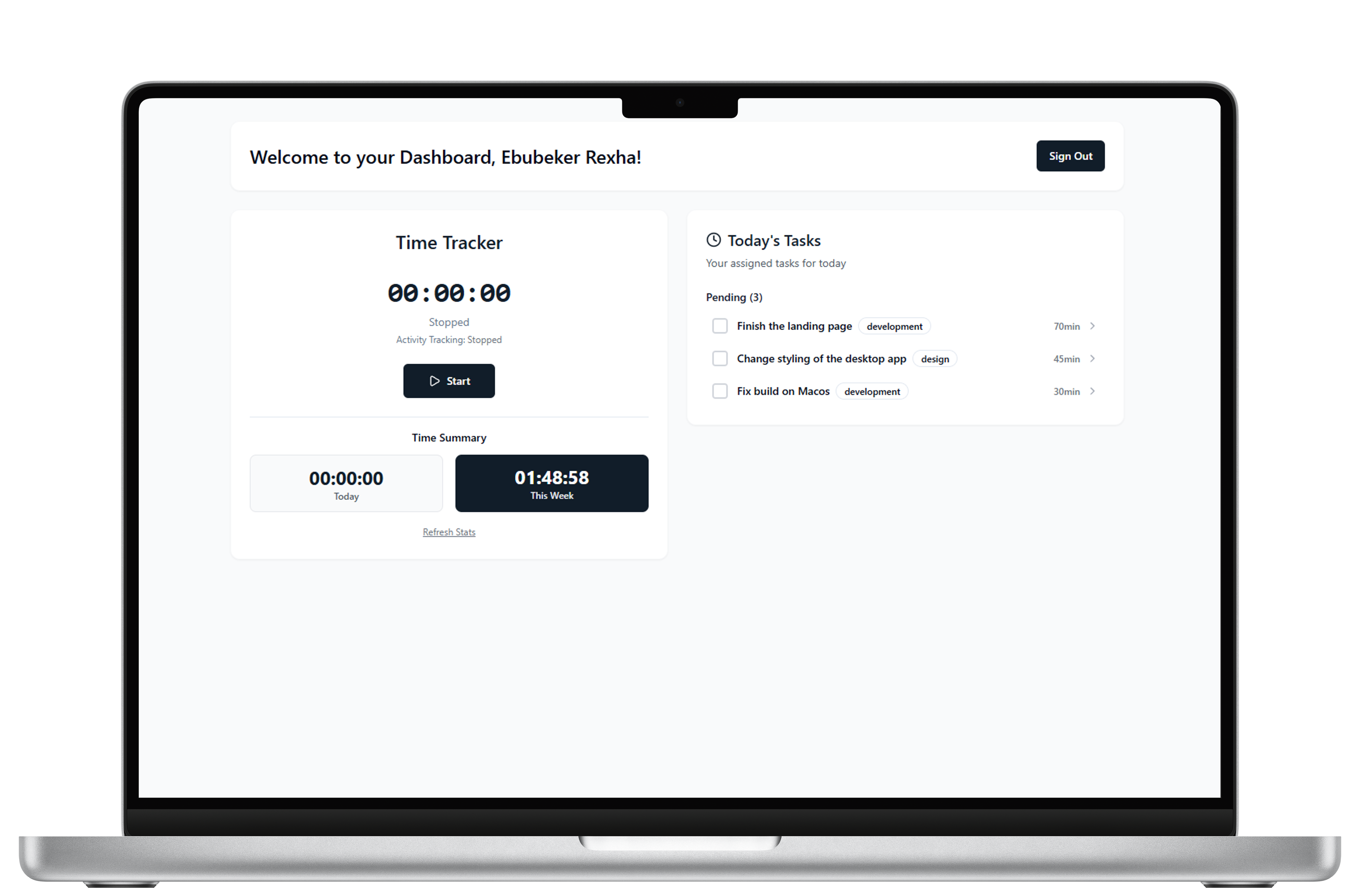 PulseLog Dashboard on Laptop
